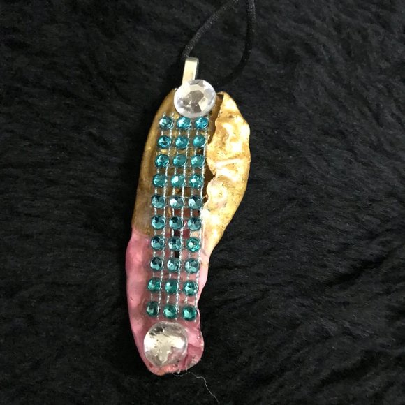 Reversible Rhinestone Unique Rare Vintage Boho One of a Kind Handmade Necklace - Picture 16 of 16